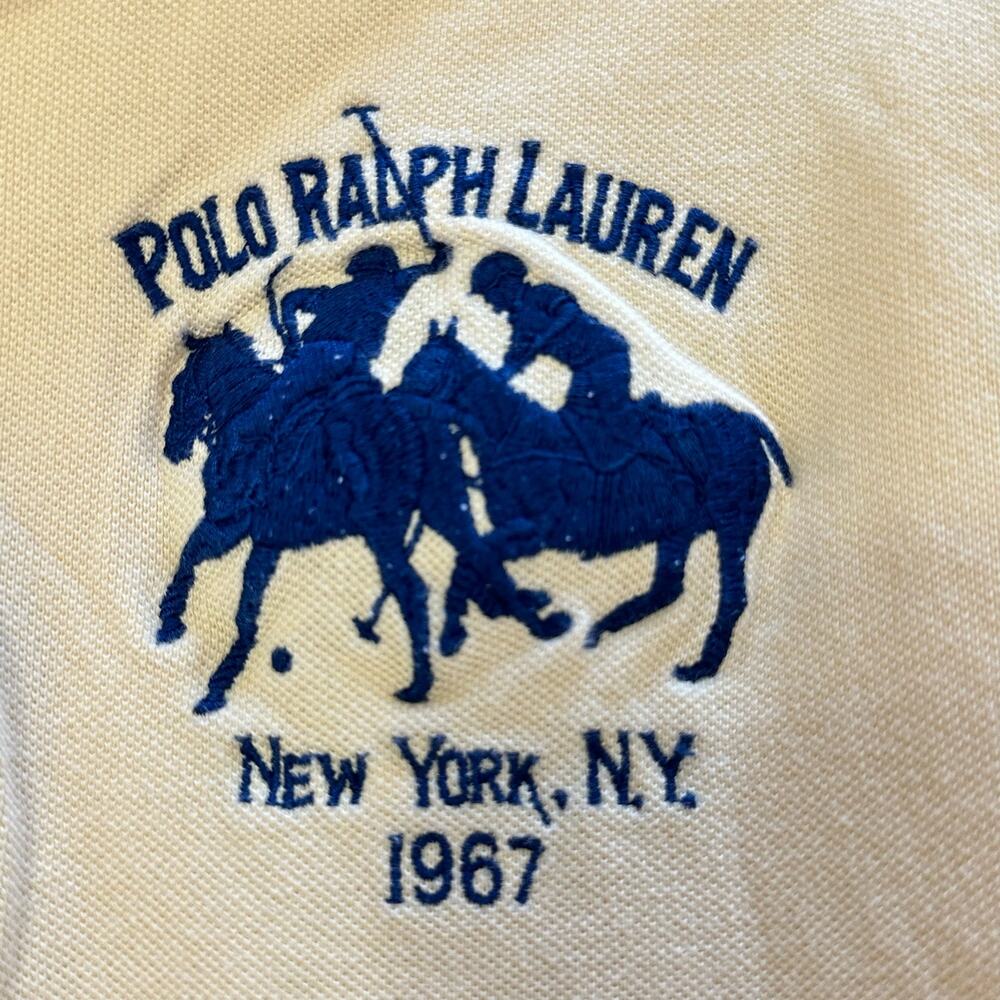 Polo Ralph Lauren Big Pony Double Dual Match #2 Yellow Polo Shirt Mens Medium - Picture 3 of 8